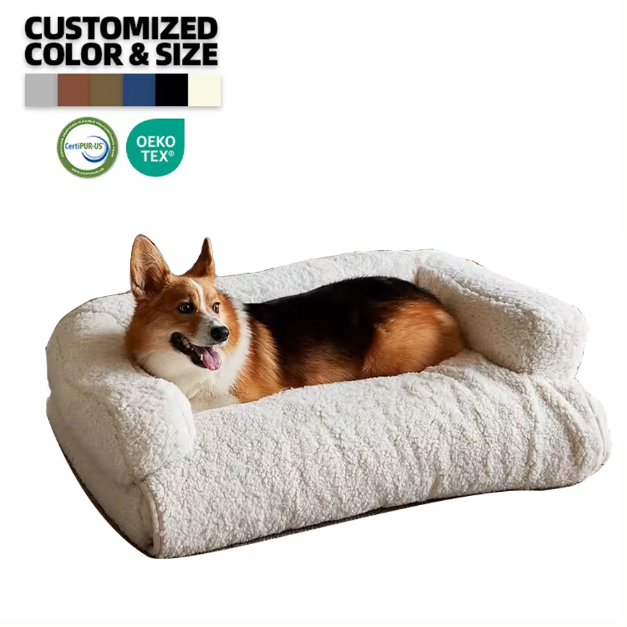 Memory Foam Hot sale Boucle Fabric Pet Dog Bed