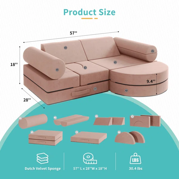 Factory Custom living room furniture Multifunctional kids' sofa sets Folding Play Couch Bed memory foam