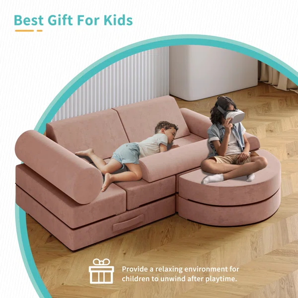 Factory Custom living room furniture Multifunctional kids' furniture sets Folding Play Couch Bed memory foam