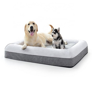 Manufacturer Roll-up Cozy Waterproof Comfortable Orthopedic Memory Foam Large Dog Bed