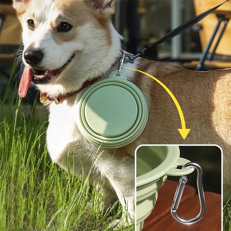 Wholesale Custom Portable Folding Outdoor Collapsible Silicone Dog Bowls Travel Pet Bowl