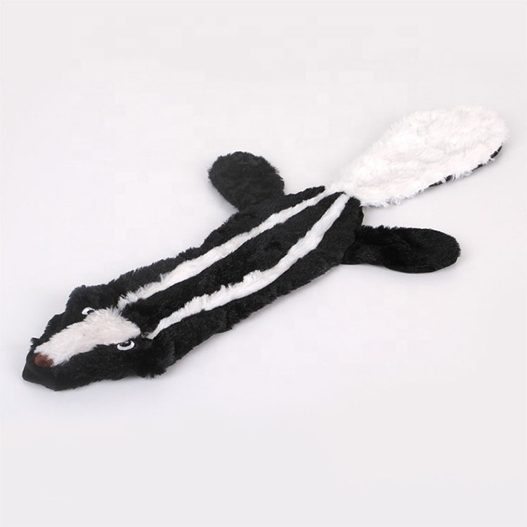 Wholesale Animal Shapes Dog Squeaky No Stuffing Wolf Animal Stuffless Plush Dog Toy