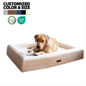 So Soft Memory Foam Pet Bed Wholesale cama ortopedica para perros Custom Travel Supplies Teddy Fabric Dog Bed