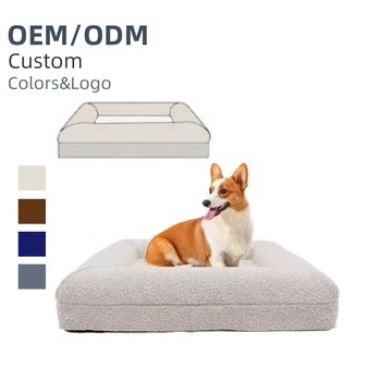 Custom Wholesale Pet Dog Bed Anti Anxiety Luxury Large Orthopedic cama para perros Memory Foam Washable bedcorduroy Pet Dog Bed