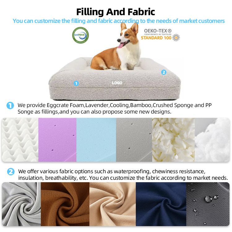 Custom Wholesale Pet Dog Bed Anti Anxiety Luxury Large Orthopedic cama para perros Memory Foam Washable bedcorduroy Pet Dog Bed