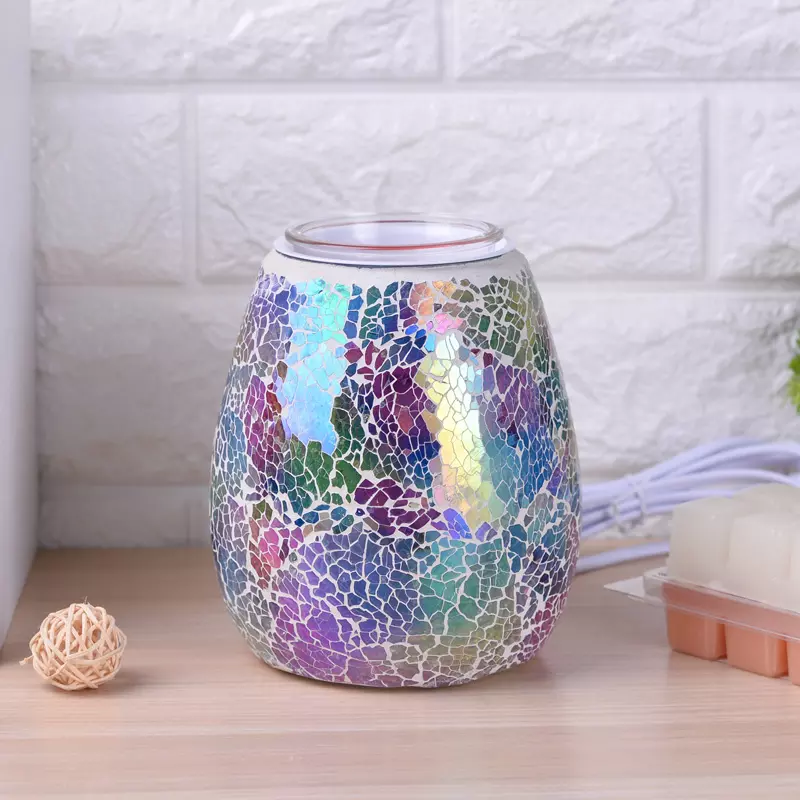 Factory Outlet Unique Electric Mosaic Glass Candle Wax Melter Scented Oil Burner for Home Fragrance