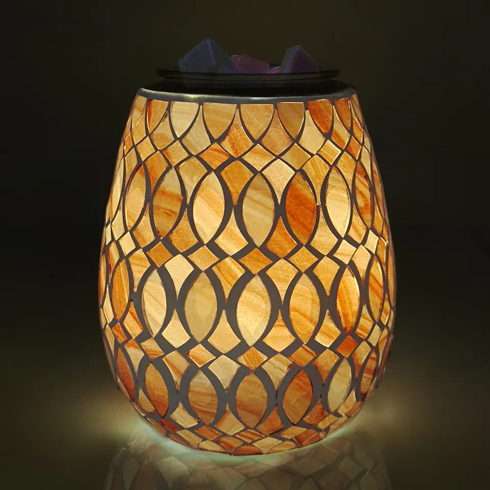 Custom Mosaic Glass Candle Warmer Luxury Cross Wax Melt Warmer Electric Wax Burners