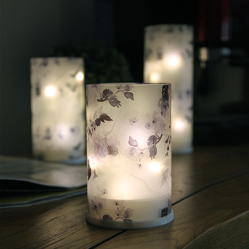 Multi Shape Multi Colour Hurricane Open Ended Ribbed Thin Smoke Grey Sublimation Frosted Glass Candle Holders Tube Chimney