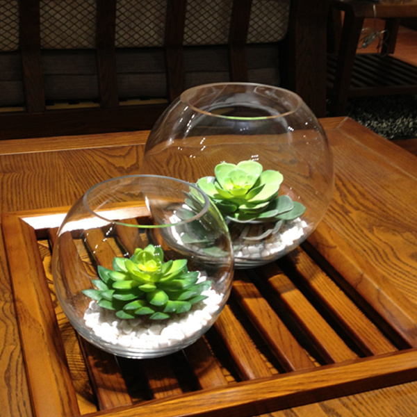 15cm/20cm/25cm/30cm/40cm/45cm Wholesale clear ball shaped round flower glass bowl vase fish tank