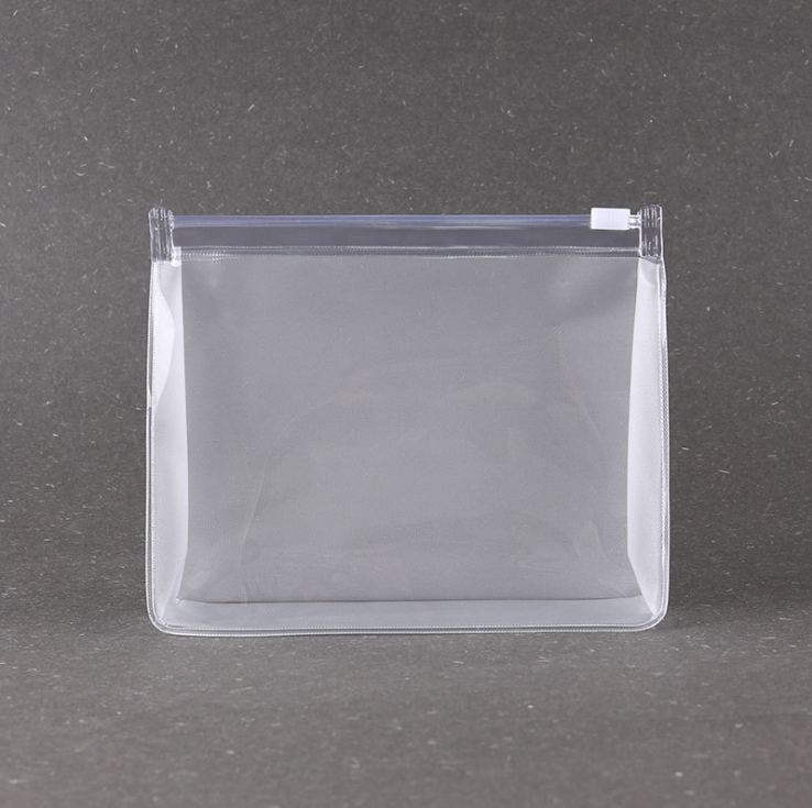 Hot Sell Custom Printing Brand Logo Frosted PVC Zip lock Slider Plastic Bag For Cosmetic Zipper Pouch