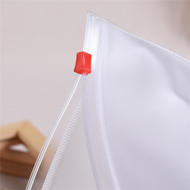 Hot Sell Custom Printing Brand Logo Frosted PVC Zip lock Slider Plastic Bag For Cosmetic Zipper Pouch