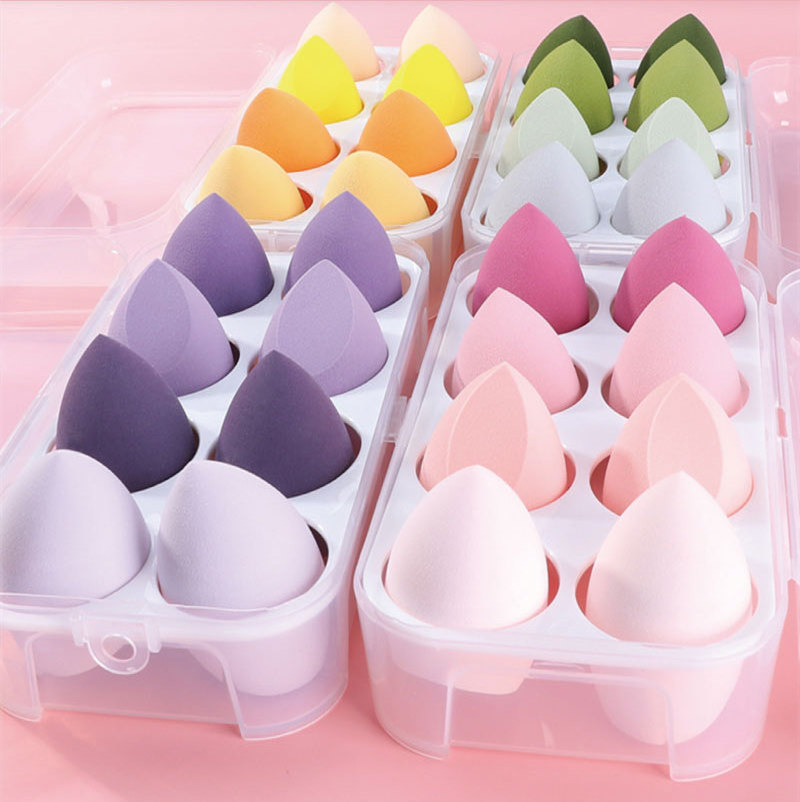 New Style 4PCS/Box Beauty Sponges Set With Bear Shape Box Custom Logo Marshmallow Sponge Makeup Sponge Set Beauty & Blender Box