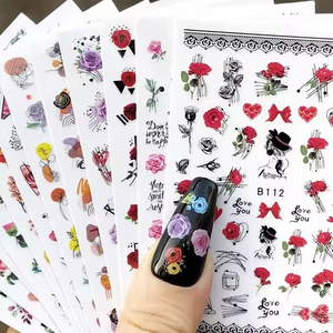 Factory direct sales excellent quality cable label nail sticker daisy flower sticker