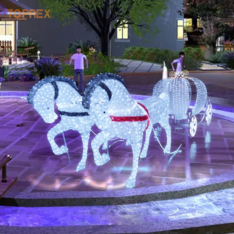 High waterproof outdoor demountable christmas led outdoor arylic carriage 3D motif lights