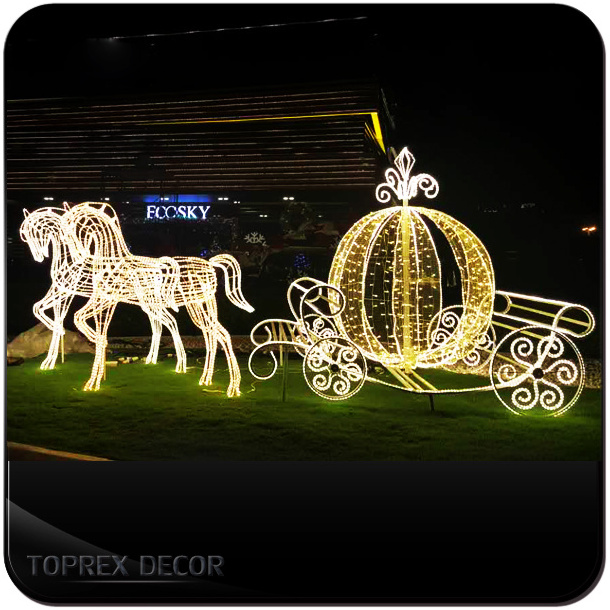 Waterproof LED Motif Light Pumpkin Cinderella Carriage for Outdoor Christmas Decoration with Flashing Function IP65 Rating