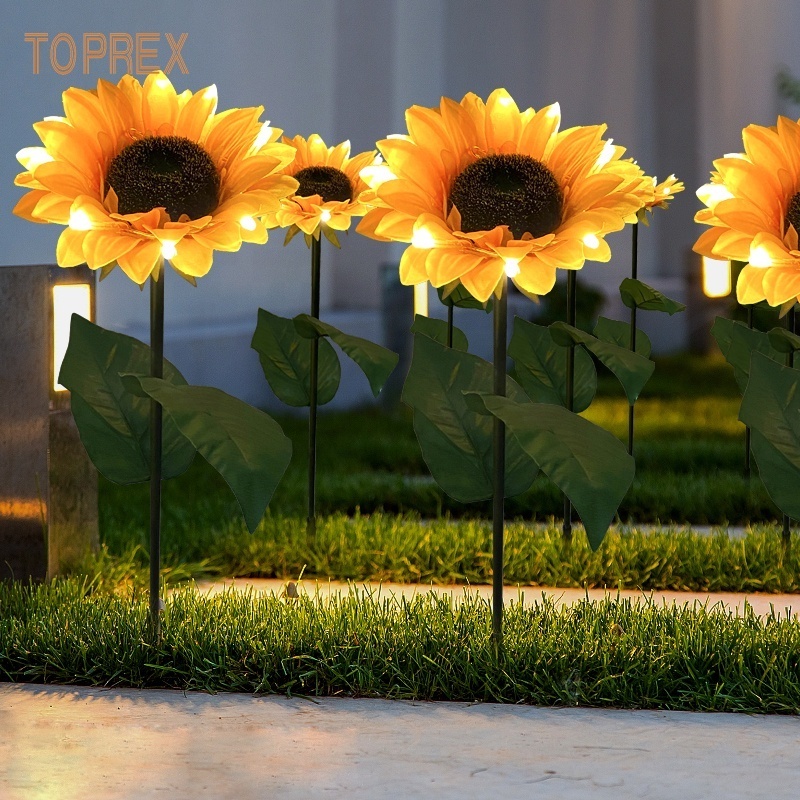 outdoor sunflower christmas decoration Warm White Yellow Cold White led lighting for the holiday sunflowers with light