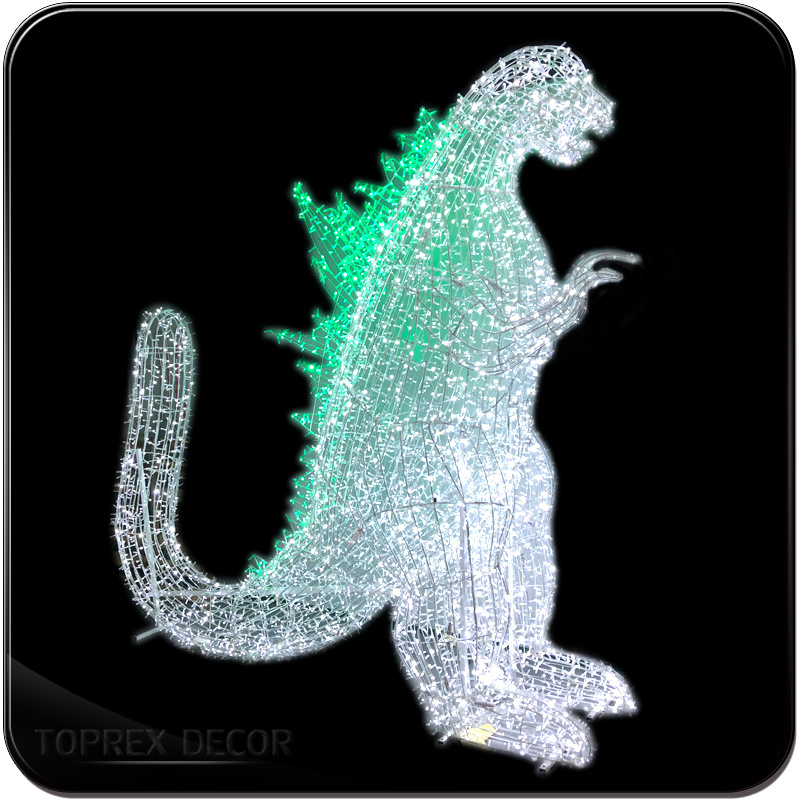 Custom Made Giant 3D Monster Animal Christmas Light Decoration IP65 LED Light Source Outdoor Usa AC Power Playground Theme Park