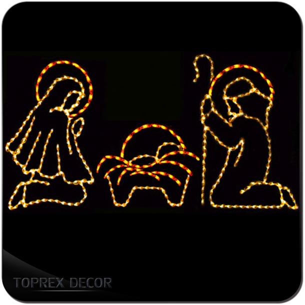 Waterproof outdoor led christmas rope light nativity for Festive lighting decoration