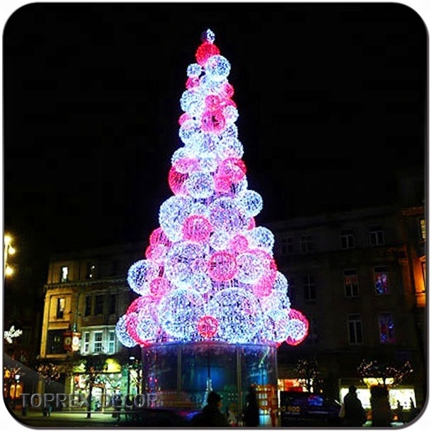 Toprex decor waterproof giant LED ball tree 3d led outdoor christmas decoration