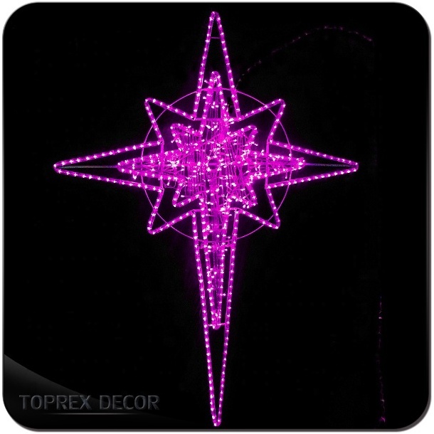 Toprex Decor 160cm High LED Lighted Star Hanging Ornaments New Metal and Metallic Material for Outdoor Use for Christmas