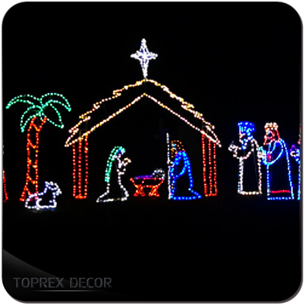 Waterproof outdoor led christmas rope light nativity for Festive lighting decoration