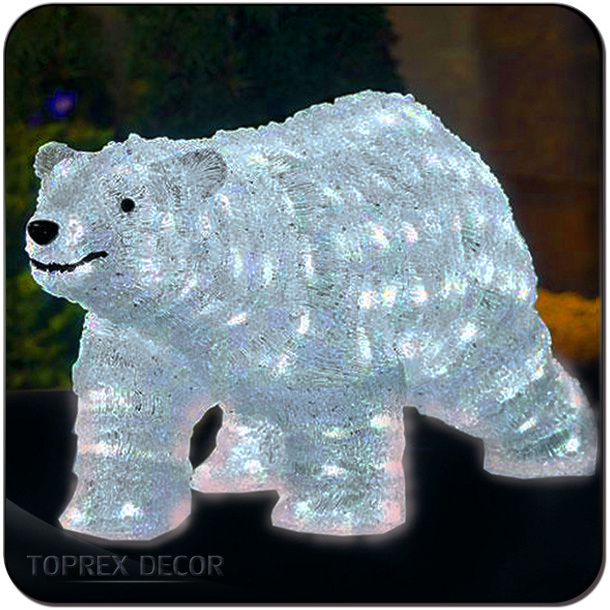 Christmas decoration acrylic polar bear christmas outdoor lighted decorations