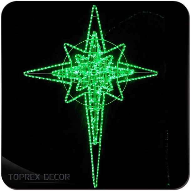 Toprex Decor 160cm High LED Lighted Star Hanging Ornaments New Metal and Metallic Material for Outdoor Use for Christmas