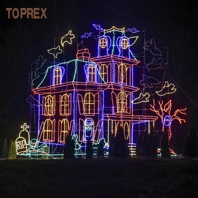 Factory Hot Sale Customizable Engineering Landscape Outdoor Waterproof Motif Led Lights Halloween Decorations Outdoor Light