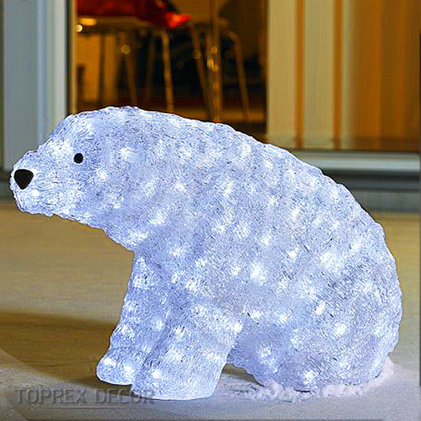 Christmas decoration acrylic polar bear christmas outdoor lighted decorations