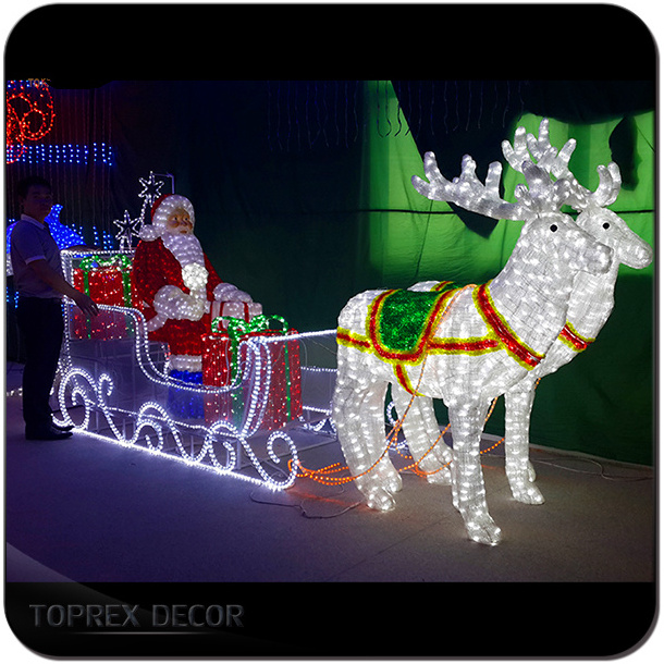 Life size reindeer with sleigh led christmas lights