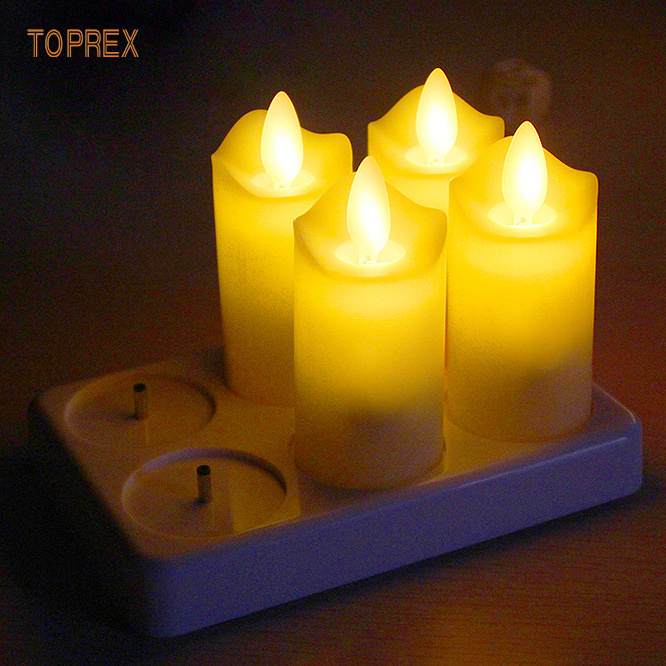 2024 High Quality Simulated Electric Rechargeable  LED Tea Candle Light AC Powered for Wedding Centerpieces Decoration