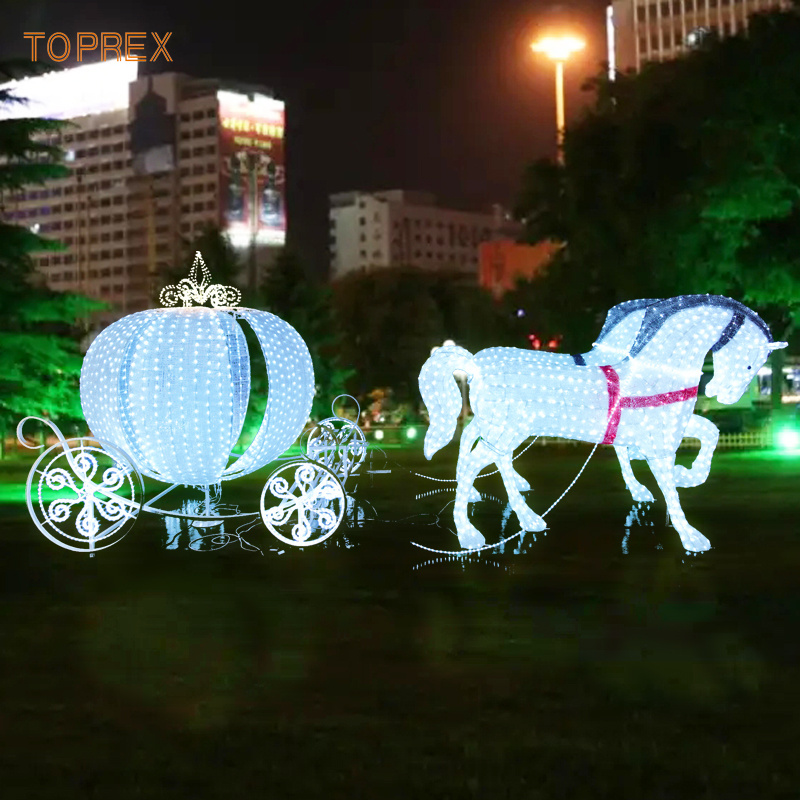 High waterproof outdoor demountable christmas led outdoor arylic carriage 3D motif lights