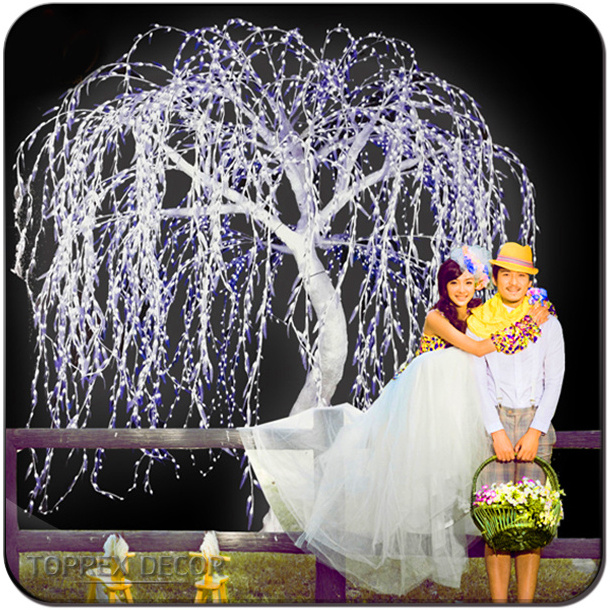 Toprex custom 3.5m white artificial led lighted willow tree branches