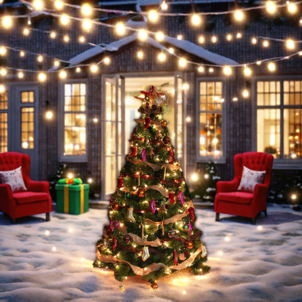 Customize New year light holiday 5ft 6ft 7ft 8ft 9ft 10ft christmas decorations tree with led lights included led string lights