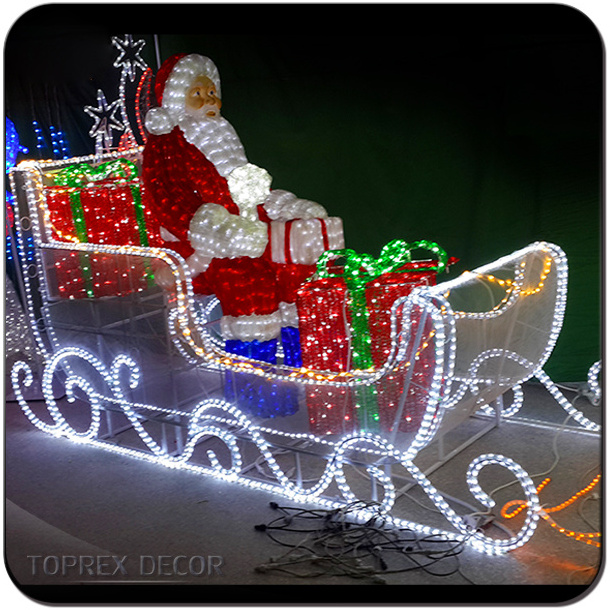 Life size reindeer with sleigh led christmas lights