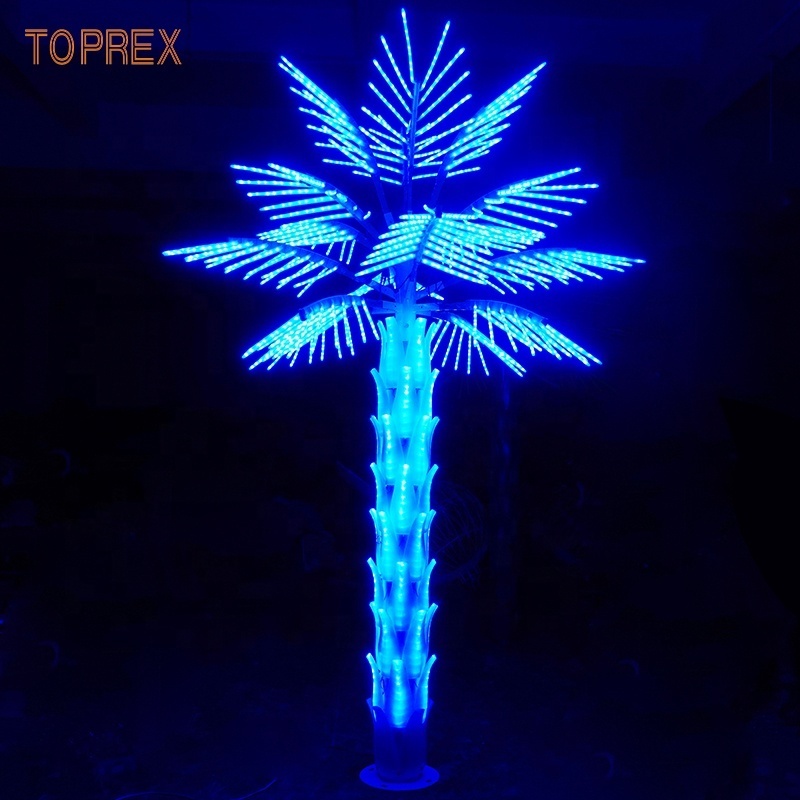 IP65 christmas Fairy Lights outdoor decorative plastic coconut led lighted metal trunk lamp artificial light palm tree