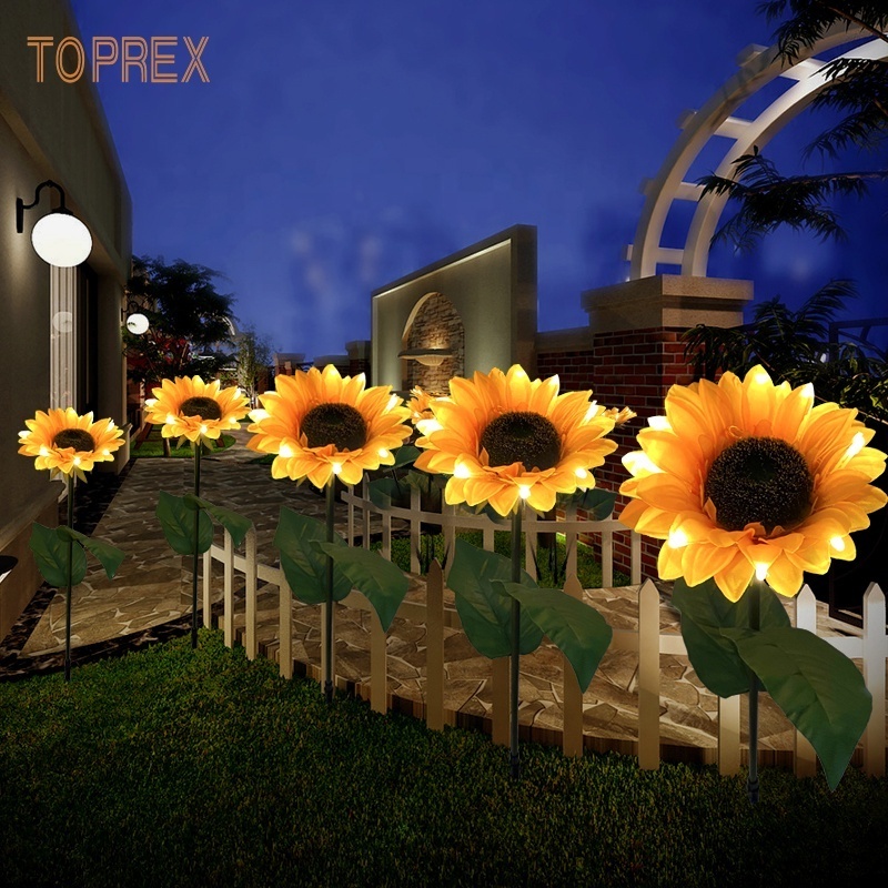 outdoor sunflower christmas decoration Warm White Yellow Cold White led lighting for the holiday sunflowers with light