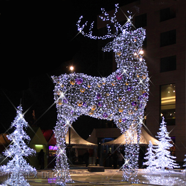 Large christmas decorations outdoor led lighted reindeer