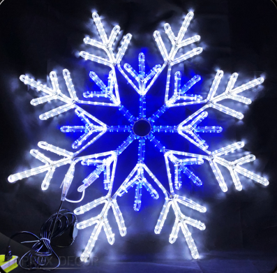 Outdoor Waterproof Luces Navidad Hanging Lighted Neon Sign Street Other Decorative Pink 2D Christmas Snowflake Light