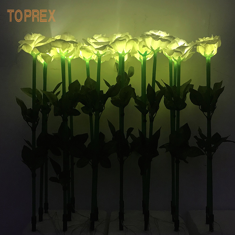 Toprex decor wedding decoration artificial wholesale fabric manufacturer led rose stand flower light