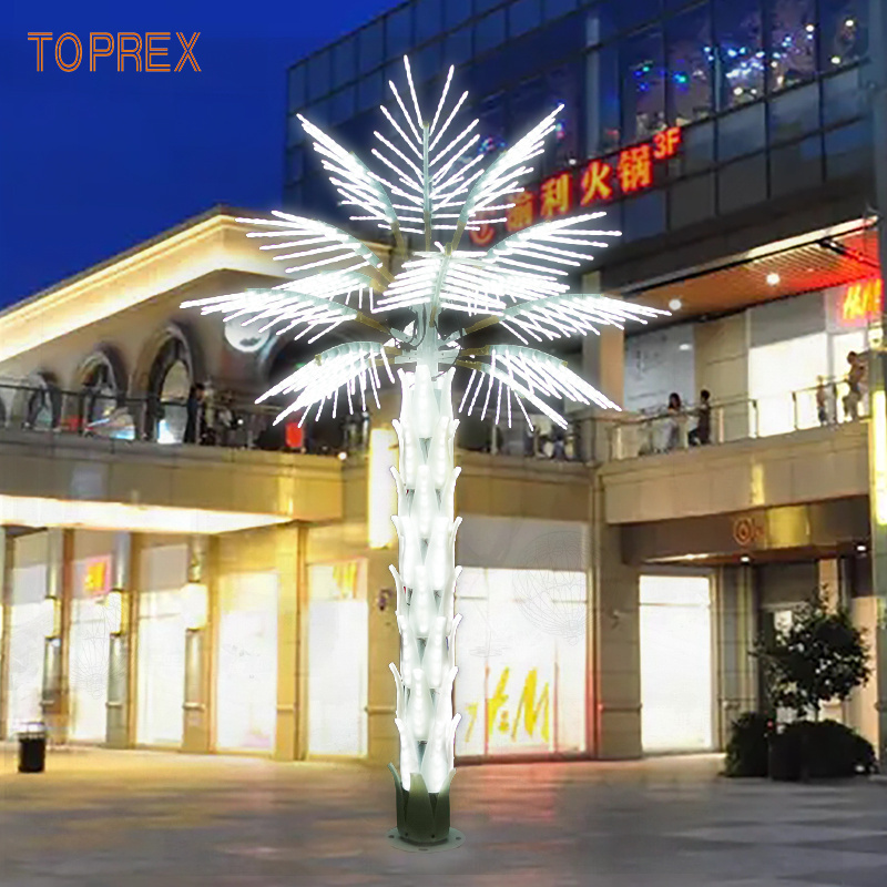 Artificial LED outdoor lighted palmiers lumineux palm trees illuminate for Holiday Decorations Lighting Landscape Design