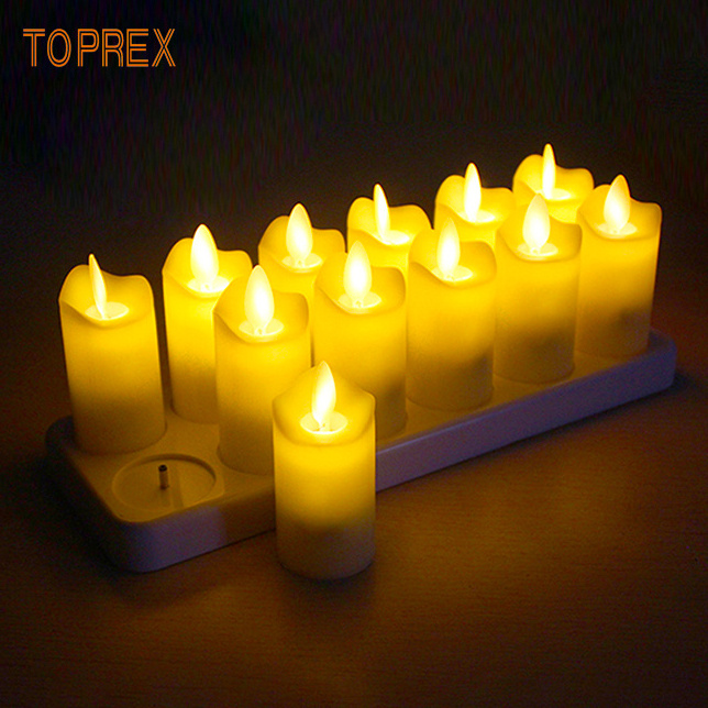 2024 High Quality Simulated Electric Rechargeable  LED Tea Candle Light AC Powered for Wedding Centerpieces Decoration