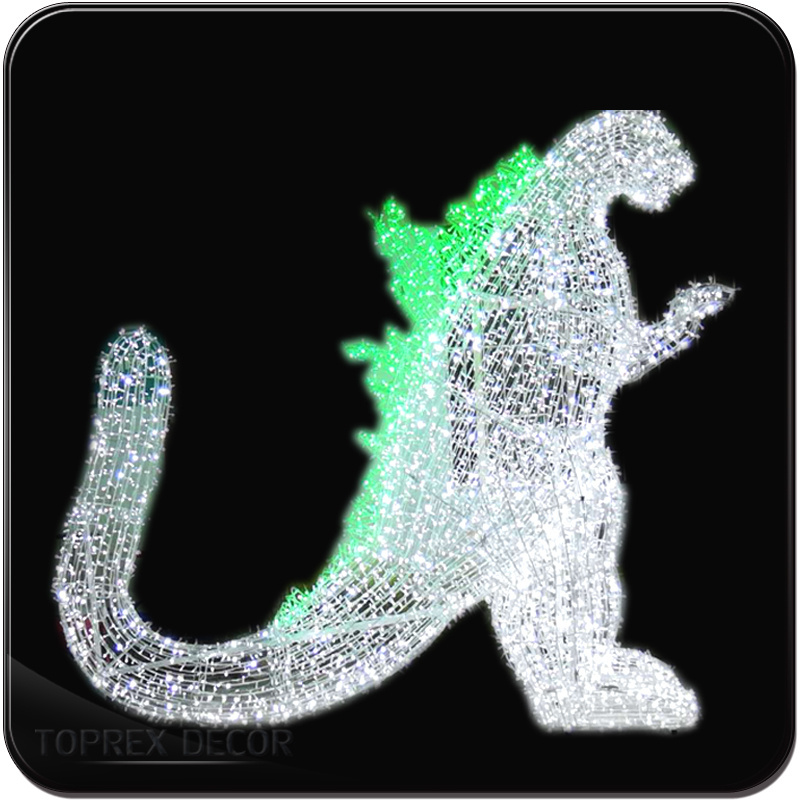 Custom Made Giant 3D Monster Animal Christmas Light Decoration IP65 LED Light Source Outdoor Usa AC Power Playground Theme Park