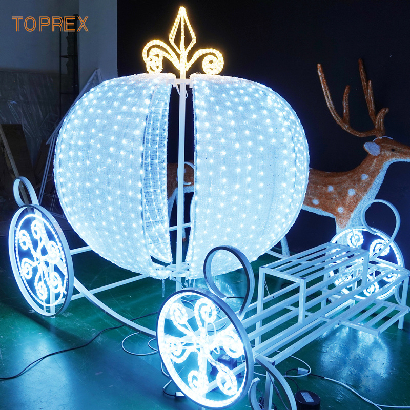 High waterproof outdoor demountable christmas led outdoor arylic carriage 3D motif lights