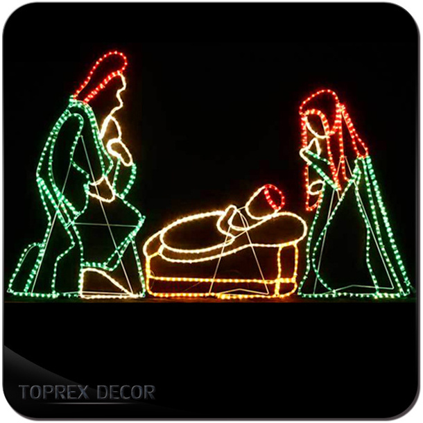 Waterproof outdoor led christmas rope light nativity for Festive lighting decoration