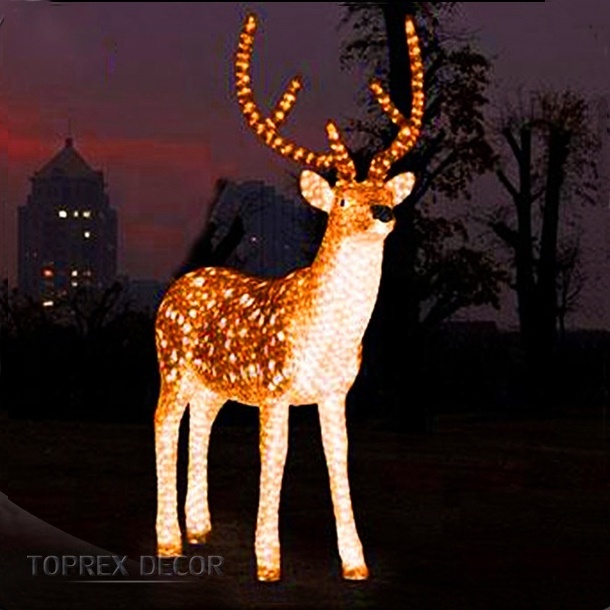 Toprex Decor 3D life size acrylic xmas led reindeer decoration