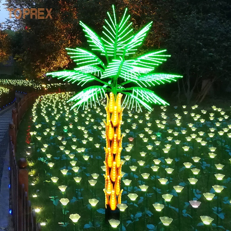 Christmas decoration palmiers lumineux fake led lighted outdoor palm tree