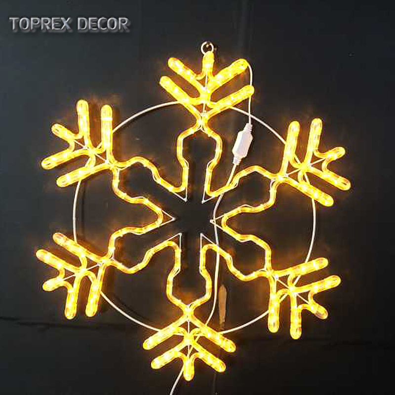 High Waterproof Snowflake Christmas Lights Beautiful Atmospheric Wall and Window Decoration Emitting Warm White Yellow Purple