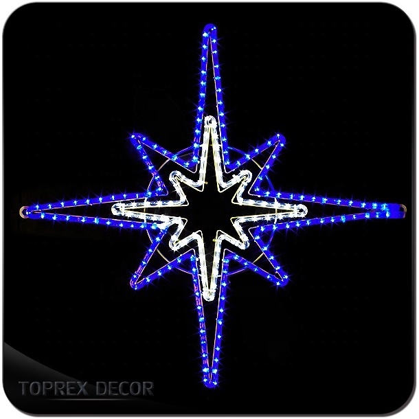 Toprex Decor 160cm High LED Lighted Star Hanging Ornaments New Metal and Metallic Material for Outdoor Use for Christmas