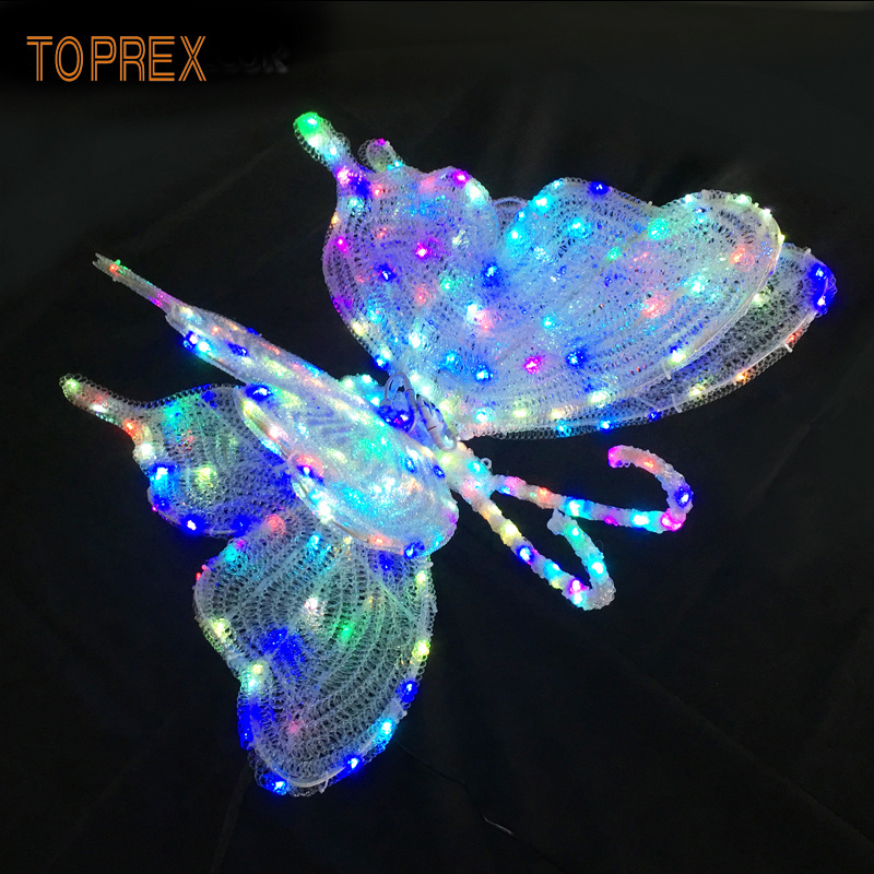 Outdoor IP65 Customizable Length 3D Giant Butterflies Decoration Acrylic Material LED Butterfly Lights for Christmas decor